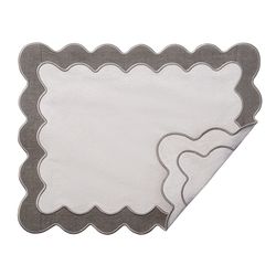 Салфетка под приборы с контрастным кантом серого цвета из коллекции Trendy Ruffles, 35х45 см