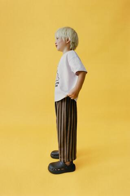 ZARA ПРЯМЫЕ БРЮКИ В ПОЛОСКУ, КОРИЧНЕВЫЙ