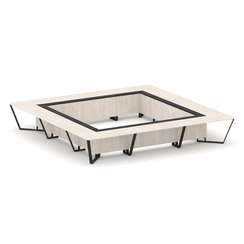 Steel Meet Стол переговорный квадратный KMK-PR.B.SP-24K Денвер Светлый/Графит Глянец/Металл Черный 4