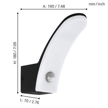 Уличный настенный светильник 11W 3000K 98149 черный/белый FIUMICINO Eglo