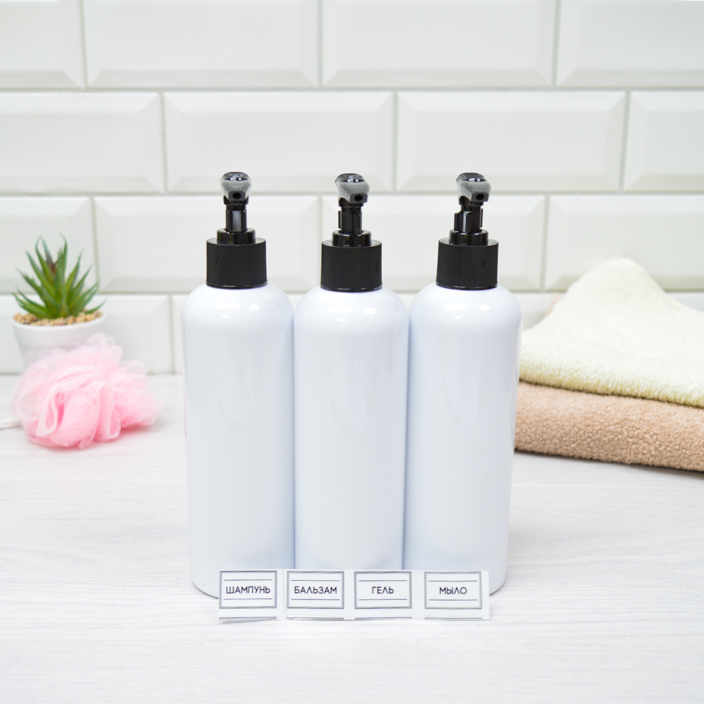 Набор дозаторов для ванной комнаты 3шт 250мл "Eline"