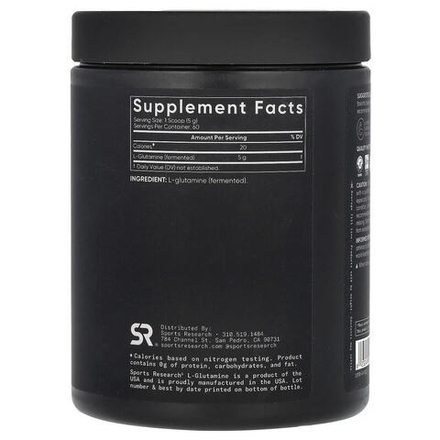 Sports Research, L-глютамин, без добавок, 300 г (10,58 унции)