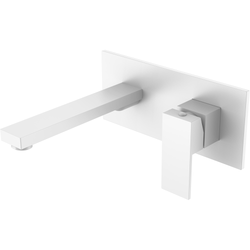 Смеситель для раковины Boheme Qubic 475-MW С ВНУТРЕННЕЙ ЧАСТЬЮ, matt white