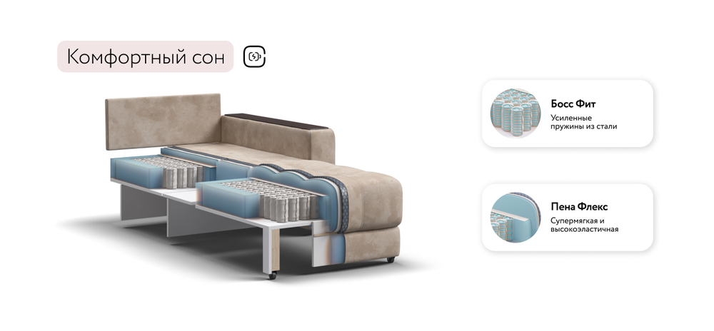 Босс кресло-кровать Велюр Алькантара пепел