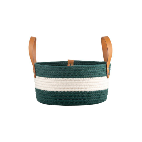 Корзина для хранения Helly 28х14 см | бежево-зеленая