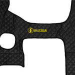 Ковры Shacman X-3000 (экокожа, черный, черный кант, желтая вышивка)