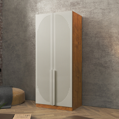 Шкаф Агератум МДФ двухсекционный Лайн флай (0,27) А10029 матовая - Орех Экко 9459  120*50*260