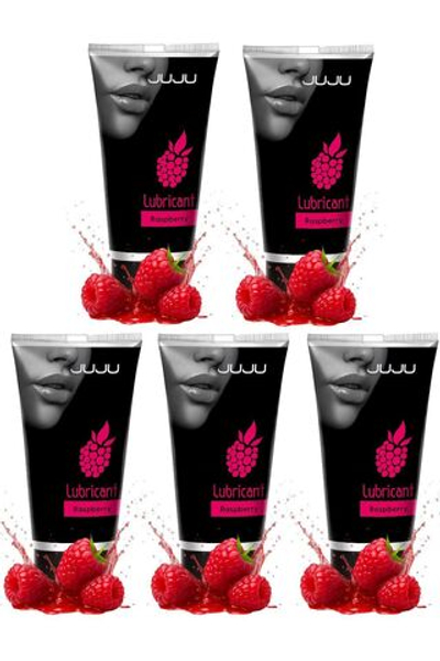 Набор из 5 съедобных лубрикантов JUJU со вкусом малины