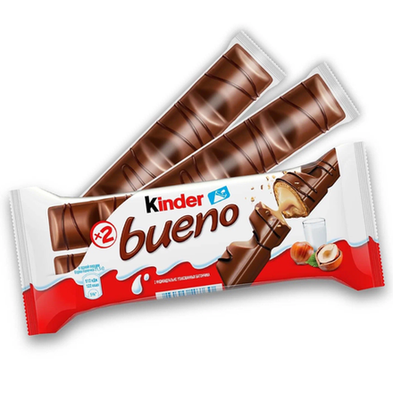 Вафли Kinder Bueno в молочном шоколаде 43 гр