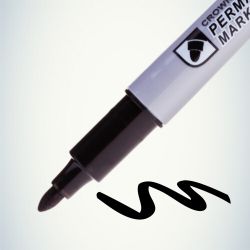 207899 Crown Маркер перманентный MULTI MARKER SLIM, ЧЕРНЫЙ пулевидный 2мм (P-505)