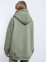 Худи женское оверсайз с начесом basis Олива