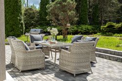 "Неаполь" обеденная группа плетеная из искусственного ротанга, цвет бежевый