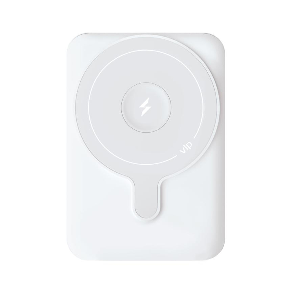 Внешний аккумулятор MagSafe VLP Dual Power Bank (5000 мА·ч) Беспроводная зарядка: Qi 15 Вт, магнитное крепление для зарядки Apple Watch (Qi 3 Вт). Проводная зарядка: USB-C. Есть LED-индикация и поддержка PD. Энергоёмкость — 19,25 Вт·ч. Максимальная выходн
