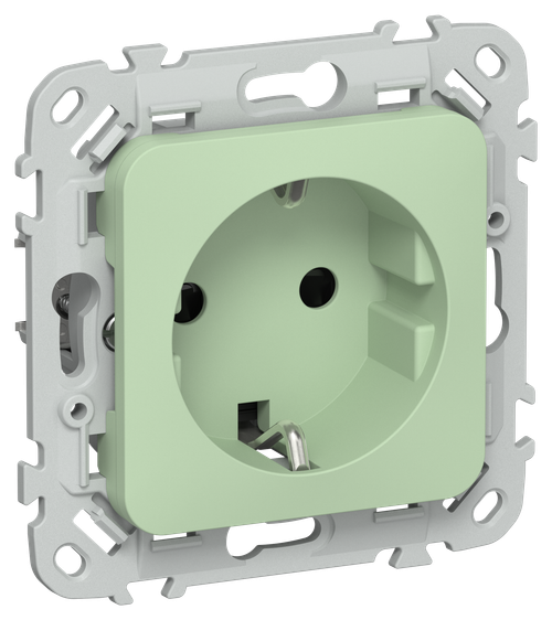FLITE Розетка с заземлением с защитными шторками безвинтовое крепление 16А РСш11-1-ФлФ фисташковый IEK