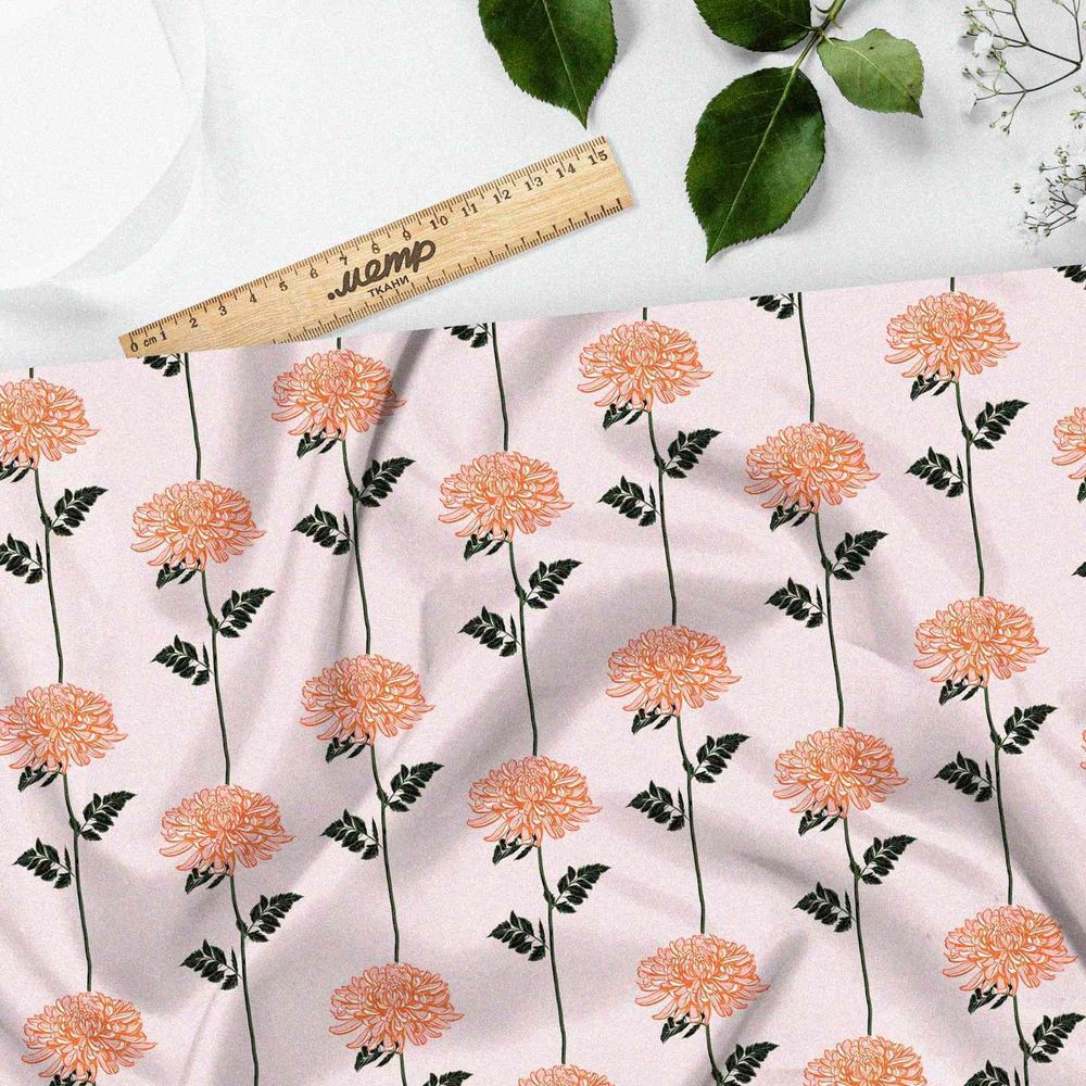 Ткань шифон цветочные линии