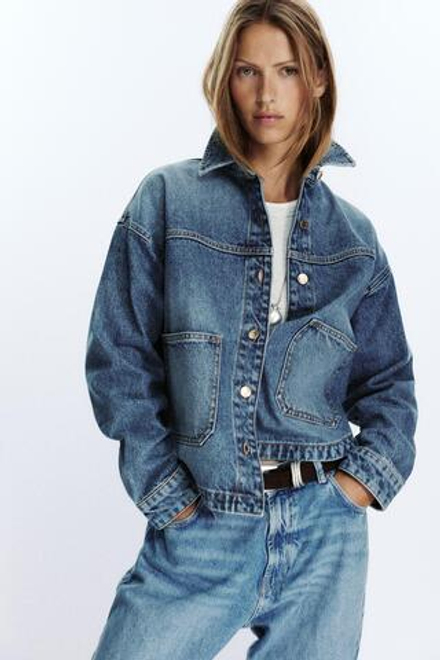 ZARA ДЖИНСОВАЯ КУРТКА Z1975, ВЫЦВЕТШИЙ СИНИЙ