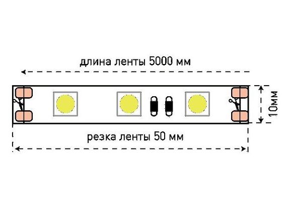 Светодиодная лента SWG 14,4W/m 60Led/m 3528SMD синий 5M SWG560-12-14.4-B-M 009473