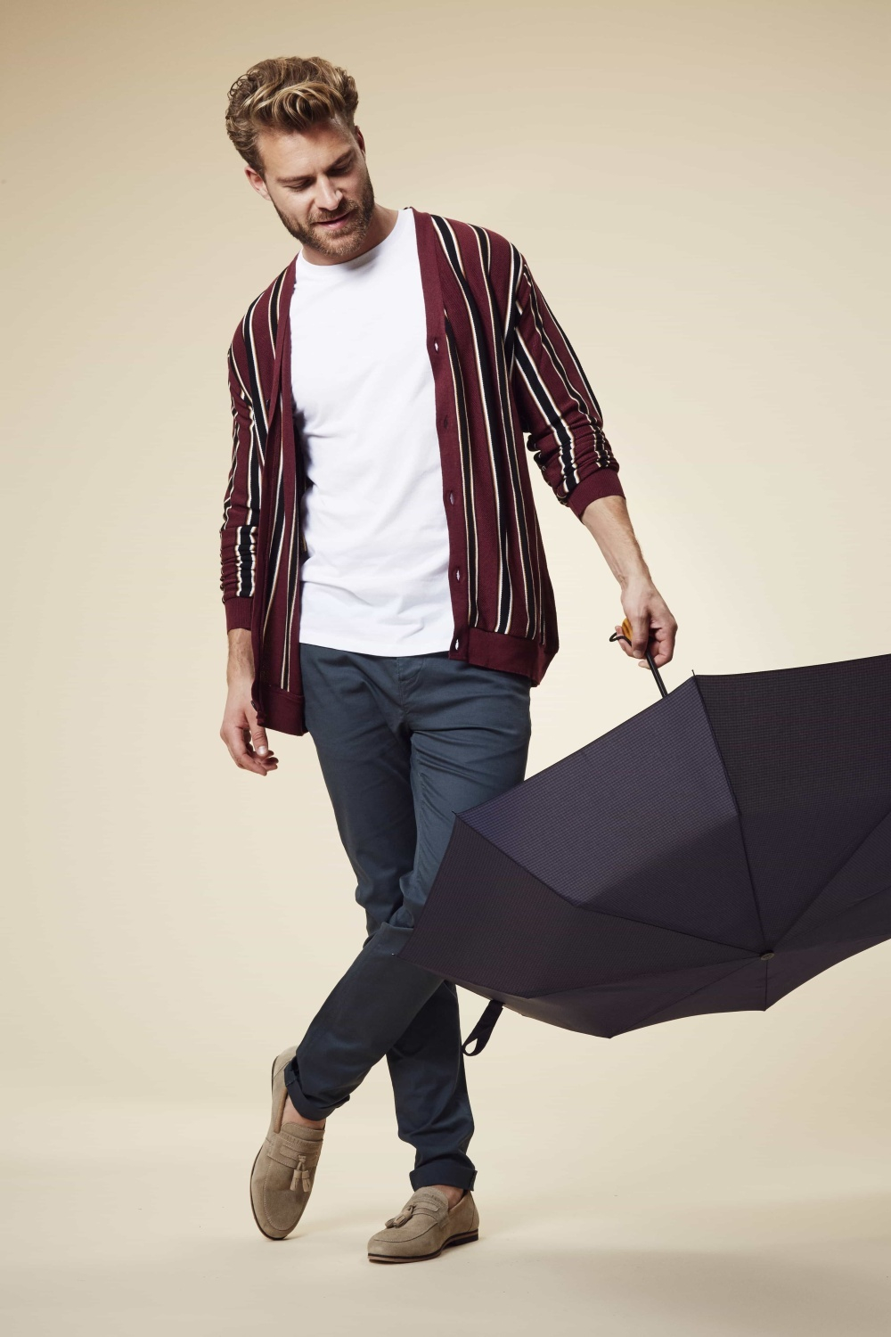 G868-3560 Gingham (Клетка) Зонт мужской механика Fulton Fulton