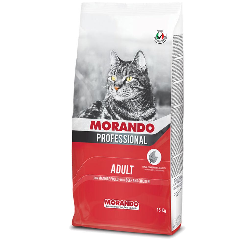 Morando Professional Gatto сухой корм для взрослых кошек с говядиной и курицей 15 кг