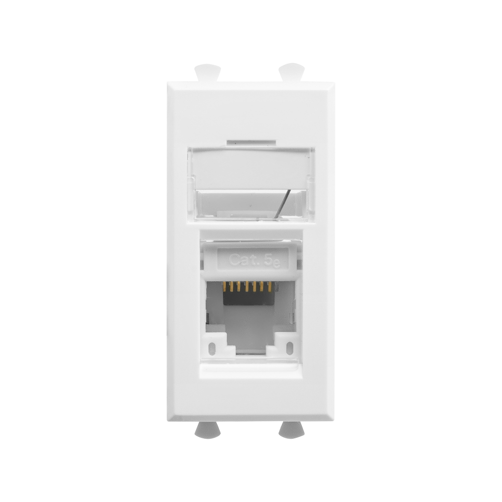 Компьютерная розетка RJ-45 модульная, кат.5е, "Avanti", "Белое облако", 1 модуль