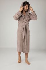 Халат мужской с капюшоном James бежевый 1240  Nusa Турция