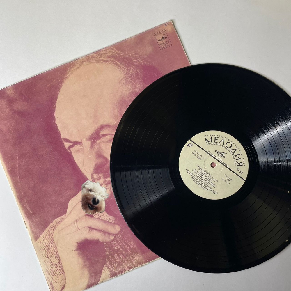 Винтажная виниловая пластинка LP Булат Окуджава, Песни (Стихи И Музыка) (СССР 1976) Вы Слышите: Грохочут Сапоги