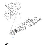 Suzuki 13832-89L00-0000 Сальник глушителя DF15A DF20A DF9.9B Чёрная Оригинал