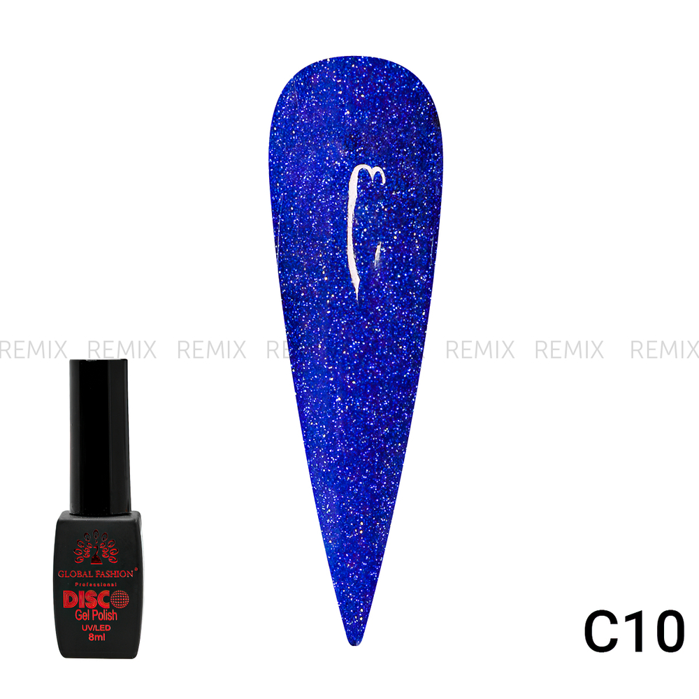Гель лак Disco Gel Polish, Global Fashion, светоотражающий, 8 млC10