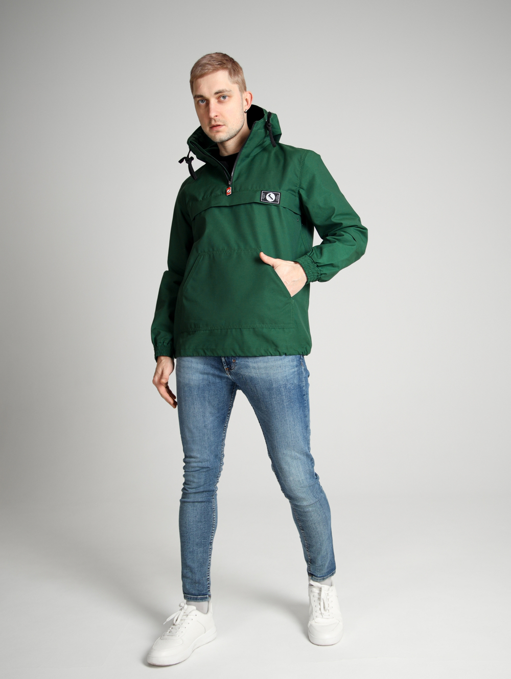 Анорак мужской без утеплителя зеленый Город Горький