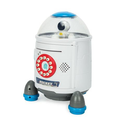 Копилка "Ракета" звук/свет, засасывает купюры, белый 7609805