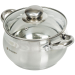 Кастрюля нерж, 1.9 л, с крыш, Daniks, Классика, SD-16, индукц