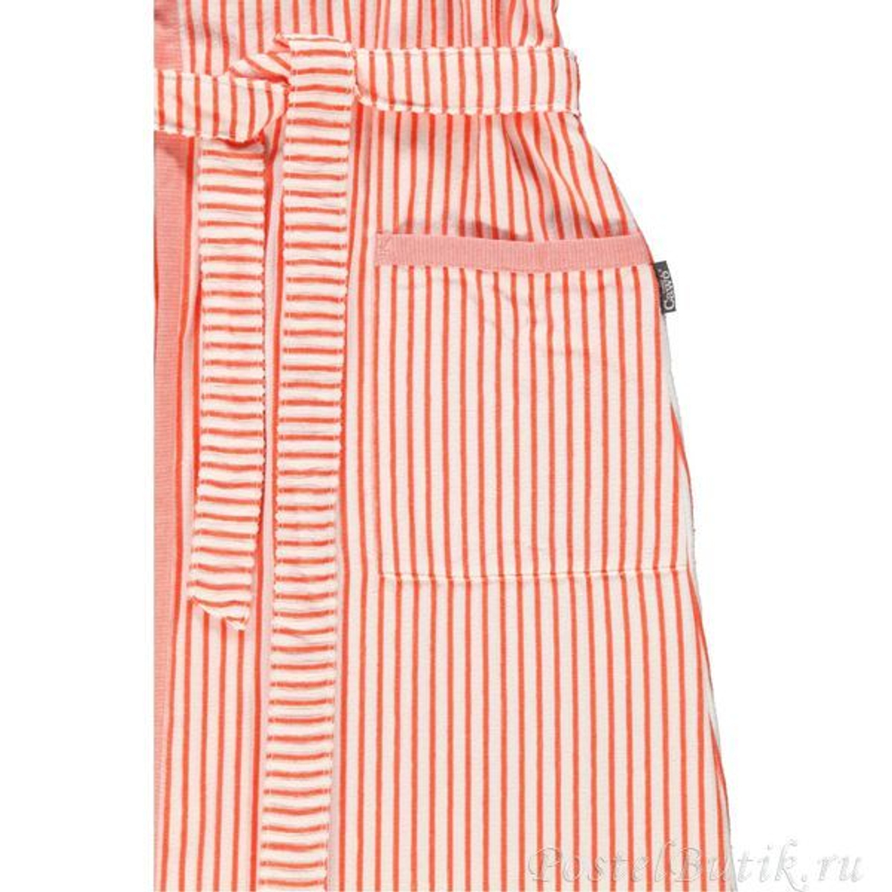 Велюровый халат с воротником Schalkragen Velours 3423 бело-маковый от Cawö Германия