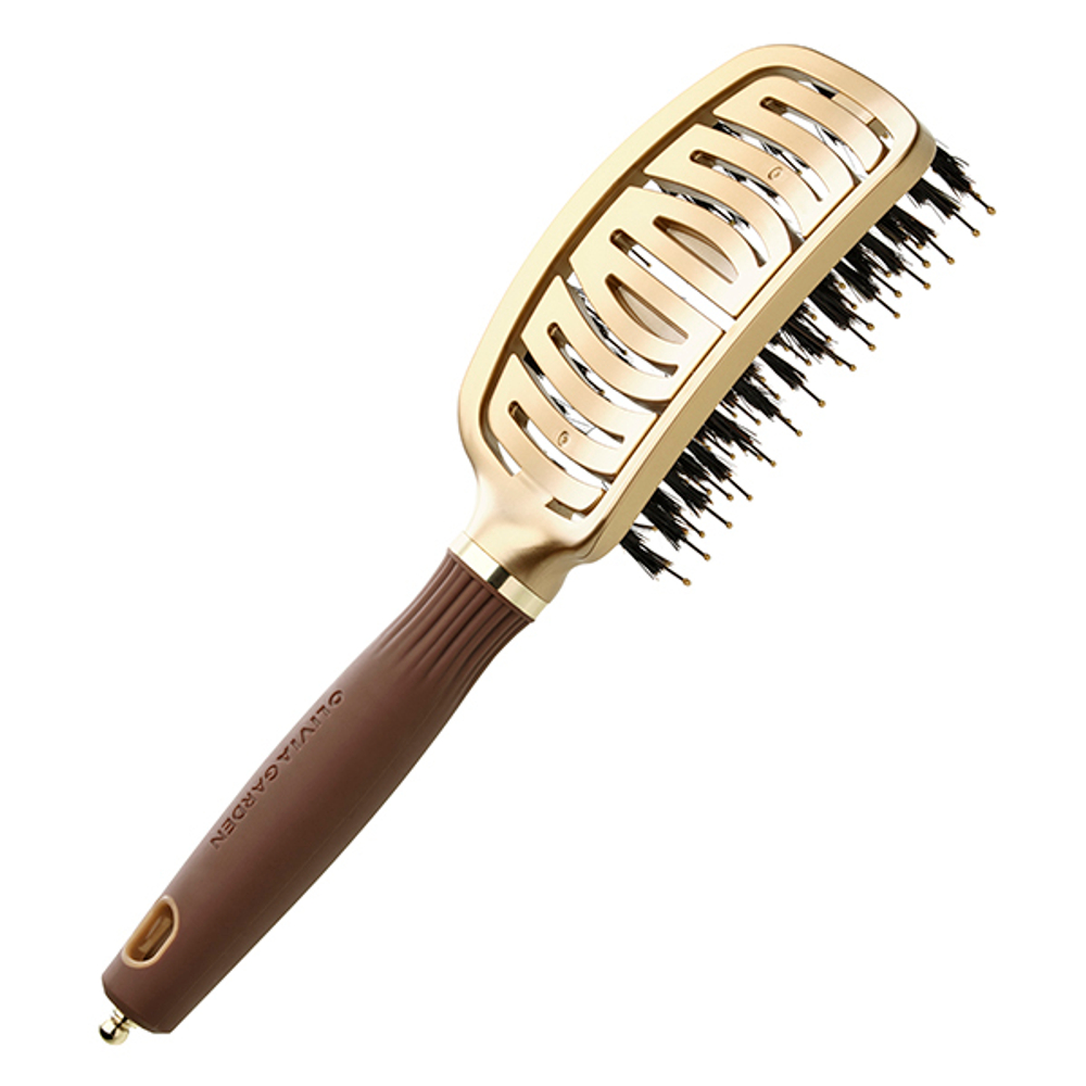 Olivia Garden Щетка Expert Care Flex Boar&Nylon Bristles Gold&Brown