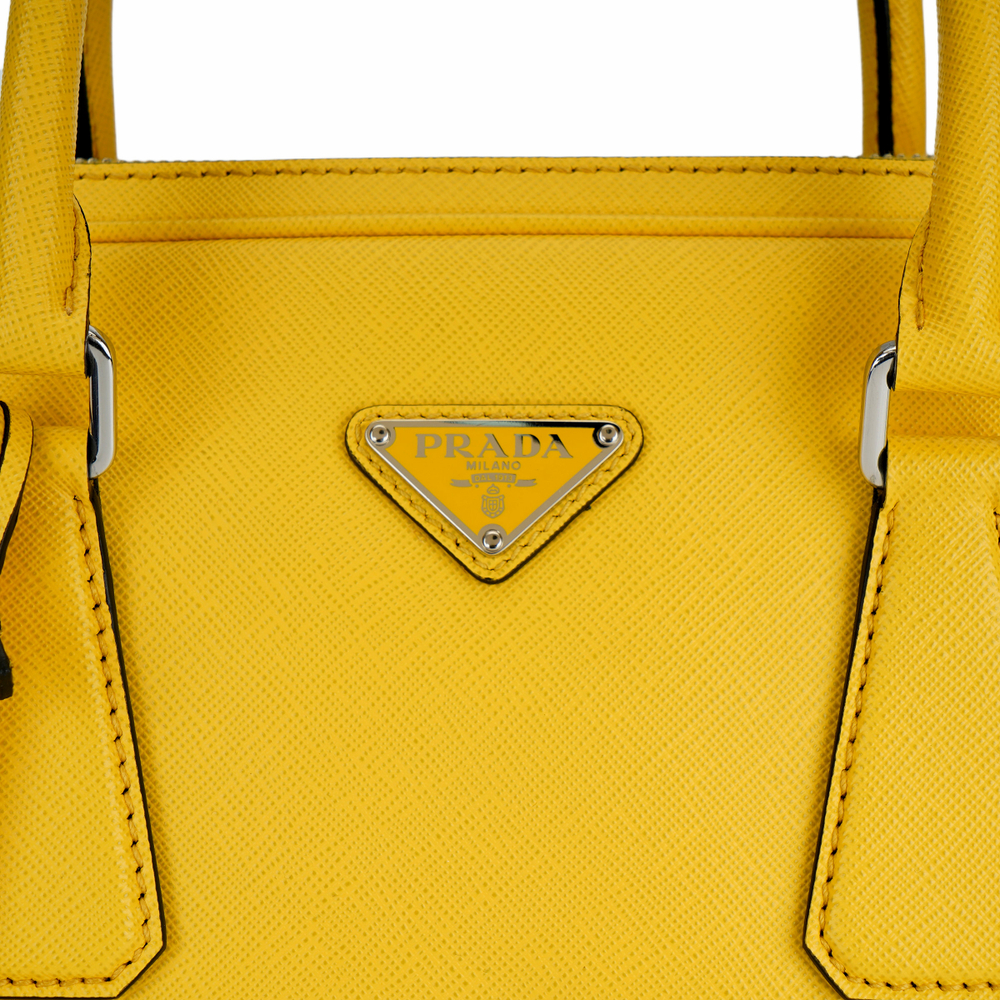PRADA Leather Handbag Briefcase Men"s Yellow