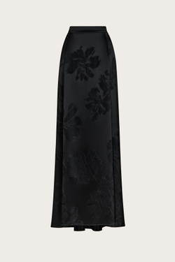Юбка-годе из черного жаккардового триацетата