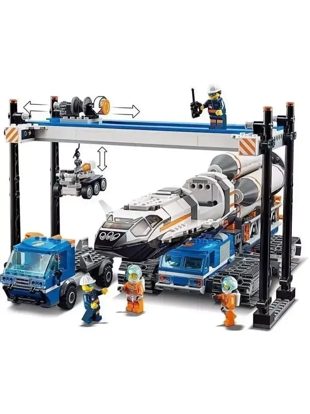 Конструктор Сити Площадка и транспорт для ракеты 1097дет.