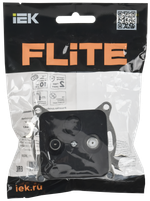 FLITE Розетка 2-местная TV+SAT экранированная оконечная РТВс-2-1-1-ФлЧ черный IEK