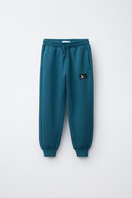 ZARA СПОРТИВНЫЕ ДЖОГГЕРЫ С ЛОГОТИПОМ, ЯРКО-СИНИЙ