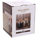 Бутылка стеклянная для специй 600мл «Хай-Тек» с бамбуковой крышкой