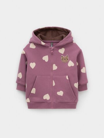 джемпер  для девочки  КР 302824/темная орхидея,сердечки к589