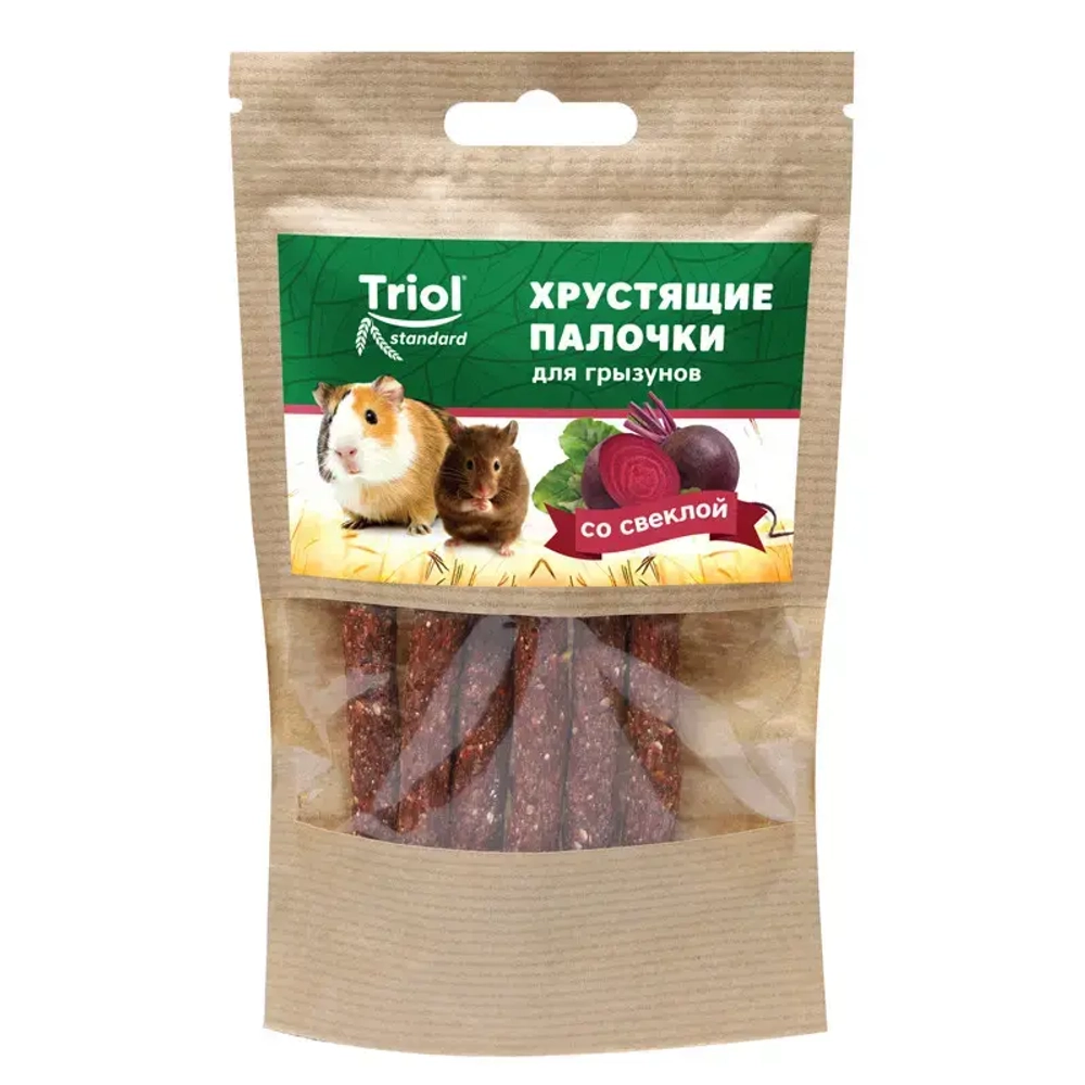 Тriol standard лакомство хрустящие палочки для грызунов со свеклой - 30 г