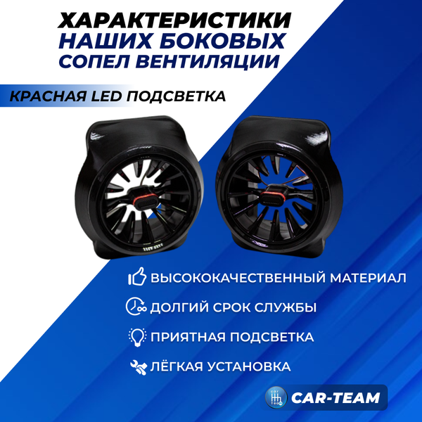Боковые сопла панели приборов ВАЗ 2110, 2111, 2112 (европанель) в стиле AMG с красной подсветкой