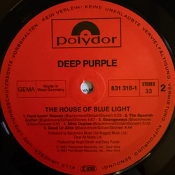 Виниловая пластинка Deep Purple - The House Of Blue Light LP