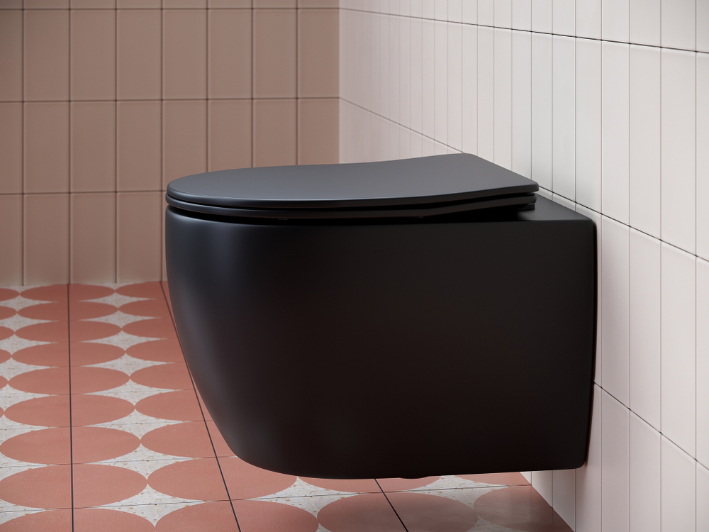 Комплект подвесной безободковый унитаз Ceramica Nova Play CN3001MB черный матовый с сиденьем микролифт + инсталляция Creto Standart 1.1