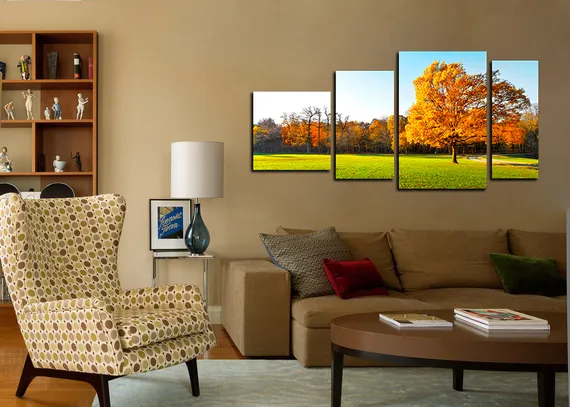 Модульная картина "Золотые листья"