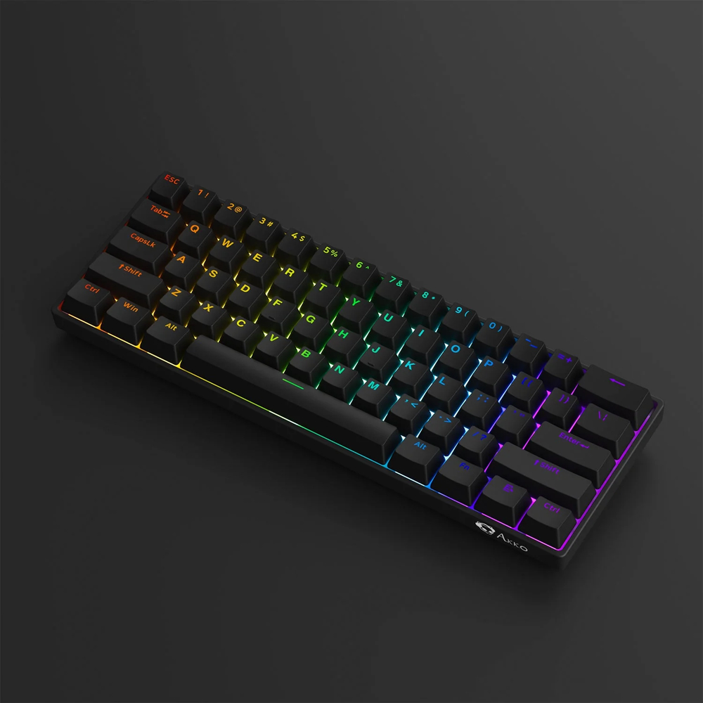 AKKO 3061S HE  Black Shine-through USB Cable RGB Non Hot Swap  Akko Cream Yellow Magnetic Switch,OEM profile keycap