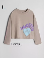 Лонгслив для девочки бежевый