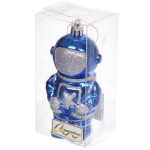 Елочная игрушка "Звёздный космонавт" 5.5*4.5*10 см, Синий (Серпантин)