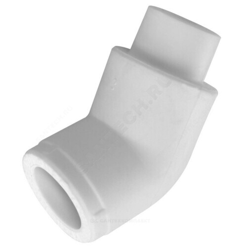 Угольник PP-R белый Дн 20х45гр Ру25 внутр/наруж пайка RTP (РосТурПласт) 14221