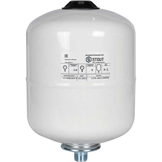 Расширительный бак Stout 8 для ГВС белый вертикальный (STW-0015-000008)